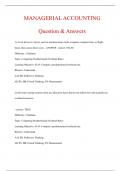 MANAGERIAL ACCOUNTING Question & Answers