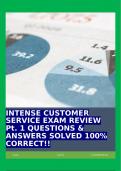 INTENSE CUSTOMER SERVICE EXAM REVIEW Pt. 1 QUESTIONS & ANSWERS SOLVED 100% CORRECT!!