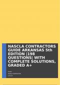 NASCLA CONTRACTORS GUIDE ARKANSAS 5th EDITION |198 QUESTIONS| WITH COMPLETE SOLUTIONS, GRADED A+