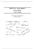 MATH 233 - Linear Algebra I Questions with 100% Actual correct answers | verified | latest update | Graded A+ | Already Passed | Complete Solution 2024 - 2025