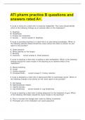 ATI pharm practice B questions and answers rated A+.