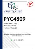 PYC4809 Assignment 2 (DETAILED ANSWERS) 2024 - DISTINCTION GUARANTEED