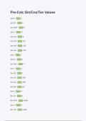 Pre-Calc Sin_Cos_Tan Values Questions and and answers