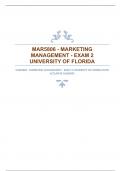 MAR5806 - MARKETING MANAGEMENT - EXAM 2 UNIVERSITY OF FLORIDA WITH ACCURATE ANSWERS