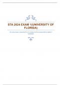 STA 2024 EXAM 1(UNIVERSITY OF FLORIDA) WITH GUARANTEED CORRECT ANSWERS