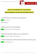 Assisted Living Medication Training Exam (2024 / 2025) Expected Questions and Answers  (Verified Answers)