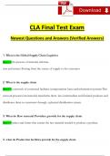 Certified Logistics Associate (CLA) Final Exam Questions and Answers (2024 / 2025) (Verified Answers) 