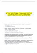   NFDN 1001 FINAL EXAM QUESTIONS AND ANSWERS 100% VERIFIED.