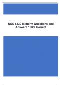 NSG 6430 Midterm Questions and Answers 100% Correct