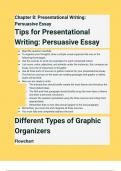 Chapter 8  Presentational Writing Persuasive Essay Questions with 100% Actual correct answers | verified | latest update | Graded A+ | Already Passed | Complete Solution 2024 - 2025