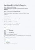 Cytokines & Cytokine Deficiencies Questions and and answers.