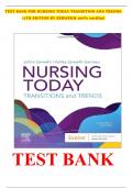 Test Bank For Nursing Today: Transition and Trends, 11th Edition By Zerwekh|| Verified All Chapters (1-26)  | Newest Version 2024 A+