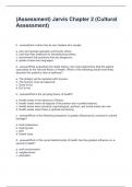 (Assessment) Jarvis Chapter 2 (Cultural Assessment) Questions and Answers 100% Accurate