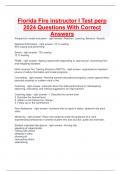 Florida Fire instructor I Test perp 2024 Questions With Correct Answers