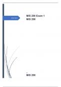 mis 290 South University -MIS 290 Exam 1 with complete solutions 