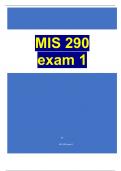 MIS 290 exam 1 questions with 100% correct answers