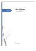 MIS 290 Exam 1 with complete solutions graded A+