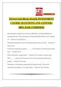 1 TEXAS SAE REAL ESATE INVESTMENT COURSE QUESTIONS AND ANSWERS 100% PASS (VERIFIED)