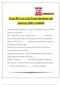 Texas RE Law SAE Exam Questions and Answers (100% Verified)