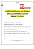 USABO Animal Anatomy and Physiology Study Guide with 100% Complete Solutions | All Correct