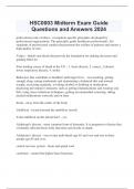  HSC0003 Midterm Exam Guide Questions and Answers 2024