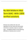 Nu 664 Midterm MidTerm 664C -With 100%  verified solutions