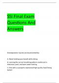 SSI Final Exam Questions And  Answers Overexpansion injuries can be prevented by: A. Never holding your breath while diving B. Learning the correct breathing patterns reinforced in  classroom, pool, and open water training C. Dive with a a properly mainta