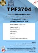 TPF3704 Assignment 51 PORTFOLIO (COMPLETE ANSWERS) 2024 (169262) - DUE 29 August 2024