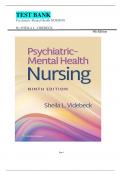 Test Bank For Psychiatric-Mental Health Nursing, 9th Edition, by  Sheila Videbeck All Chapters 1-24