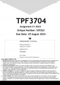 TPF3704 Assignment 51 (ANSWERS) 2024 - DISTINCTION GUARANTEED