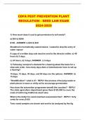 CDFA PEST PREVENTION PLANT REGULATION - SEED LAW EXAM 2024-2025