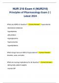 NUR 210 Exam 4 (NUR210) Principles of Pharmacology Exam 4 | Latest 2024 