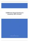 CAPM Exam Prep|| Questions & Answers|| 100% Correct!!