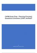 CAPM Exam Prep - Planning Process|| Questions & Answers ||100% Verified!!