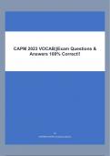 CAPM 2023 VOCAB||Exam Questions & Answers 100% Correct!!