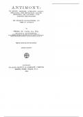 ANTIMONY : ITS HISTORY, CHEMISTRY, MINERALOGY, GEOLOGY, METALLURGY, USES, PREPARATIONS, ANALYSIS, PRODUCTION, AND VALUATION; WITH COMPLETE BIBLIOGRAPHIES. FOR STUDENTS, MANUFACTURERS, AND USERS OF ANTIMONY. BY CHUNG YU WANG, M.A., B.Sc., ME51. AM. INST. M