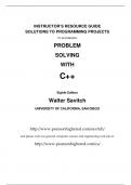 Official© Solutions Manual to Accompany Problem Solving with C++,Savitch,8e