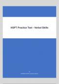 HSPT Practice Test - Verbal Skills||Questions & Answers 100% Correct!!