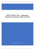 HSPT Practice Test – Language ||Questions & Answers 100% Correct!!