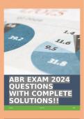 ABR EXAM 2024 QUESTIONS WITH COMPLETE SOLUTIONS!!