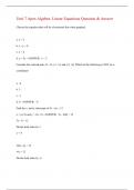 Unit 7 Apex Algebra: Linear Equations Question & Answer 