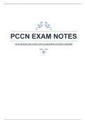 PCCN EXAMINATION NOTES WITH GUARANTEED ACCURATE ANSWERS