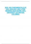 BIOL 200 FUNDAMENTALS OF  CELL BIOLOGY UNIT 2 PRE  READING QUIZ SCORE 100%  UNIVERSITY OF BRITISH  COLUMBIA