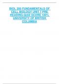 BIOL 200 FUNDAMENTALS OF  CELL BIOLOGY UNIT 7 PRE  READING-QUIZ SCORE 100%  UNIVERSITY OF BRITISH  COLUMBIA