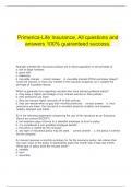  Primerica-Life Insurance, All questions and answers 100% guaranteed success.