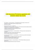    Life Insurance Primerica questions and answers latest top score.