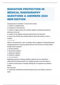 RADIATION PROTECTION IN MEDICAL RADIOGRAPHY QUESTIONS & ANSWERS 2024 NEW EDITION 