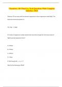 Chemistry 101 Final Ivy Tech Questions With Complete Solution | 2024