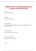  BIOS251 Exam 1 Study Questions and Answers Top Graded 2024