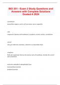 BIO 251 - Exam 2 Study Questions and Answers with Complete Solutions Graded A 2024